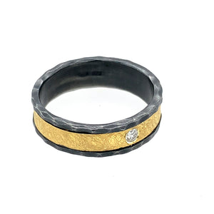 Ring Silber Gold 750 Brillant 0.03 ct - R20