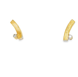 Ohrstecker Silber Gold 999 Brillant 0.03 ct - O1
