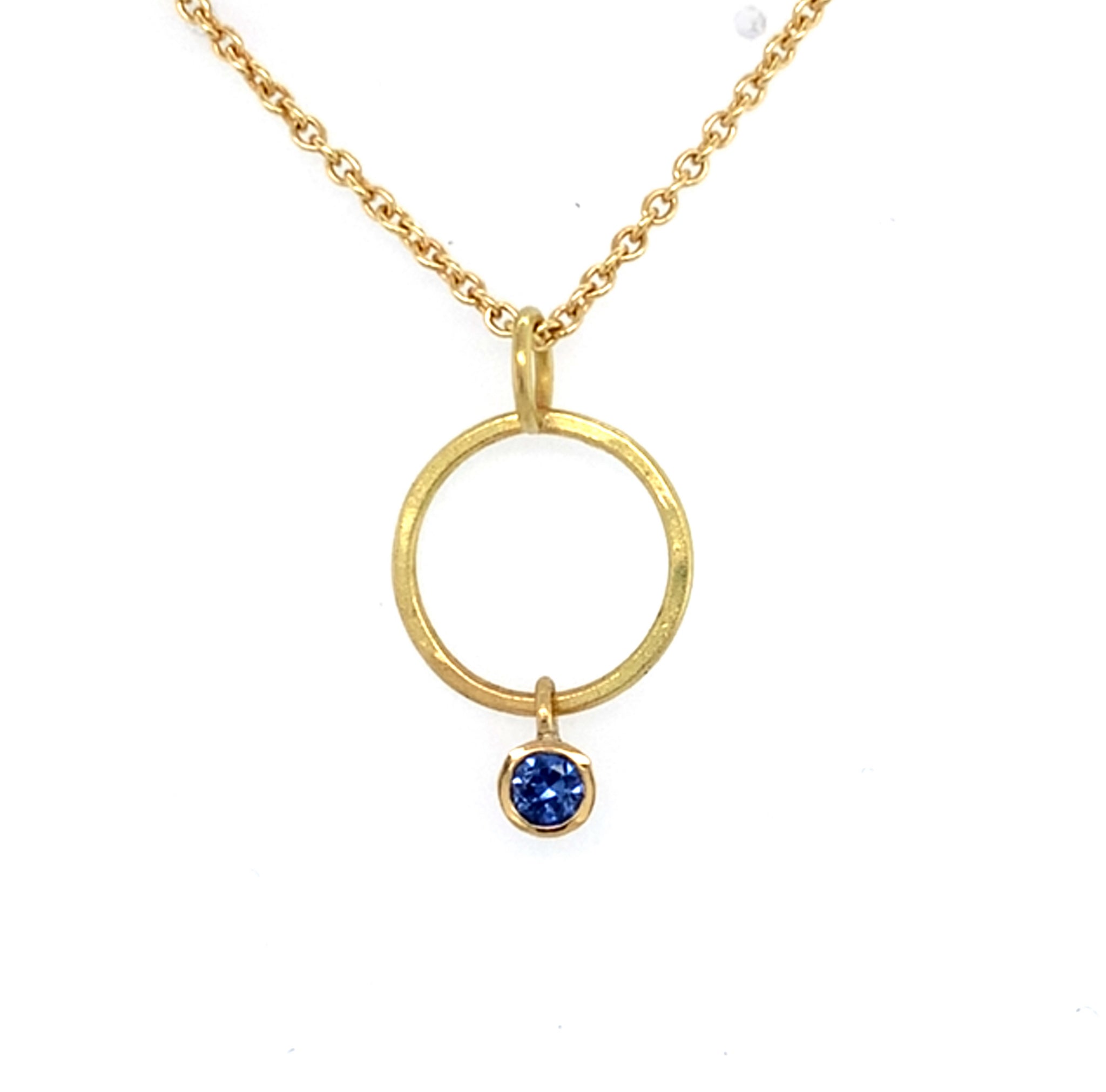 Anhänger Gold 750 Safir facettiert -  C31