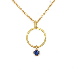 Anhänger Gold 750 Safir facettiert -  C31