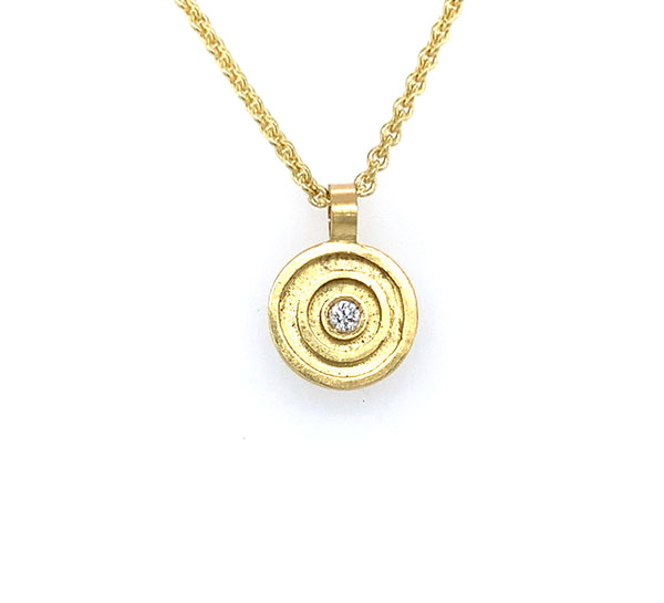 Anhänger Gold 750 Ø 10 Aquamarin Brillant 0.02ct -  C58