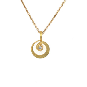 Anhänger Gold 900 Ø 9 Brillant 0.02 ct - C80
