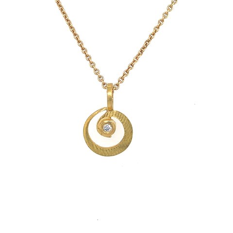Anhänger Gold 900 Ø 9 Brillant 0.02 ct - C80