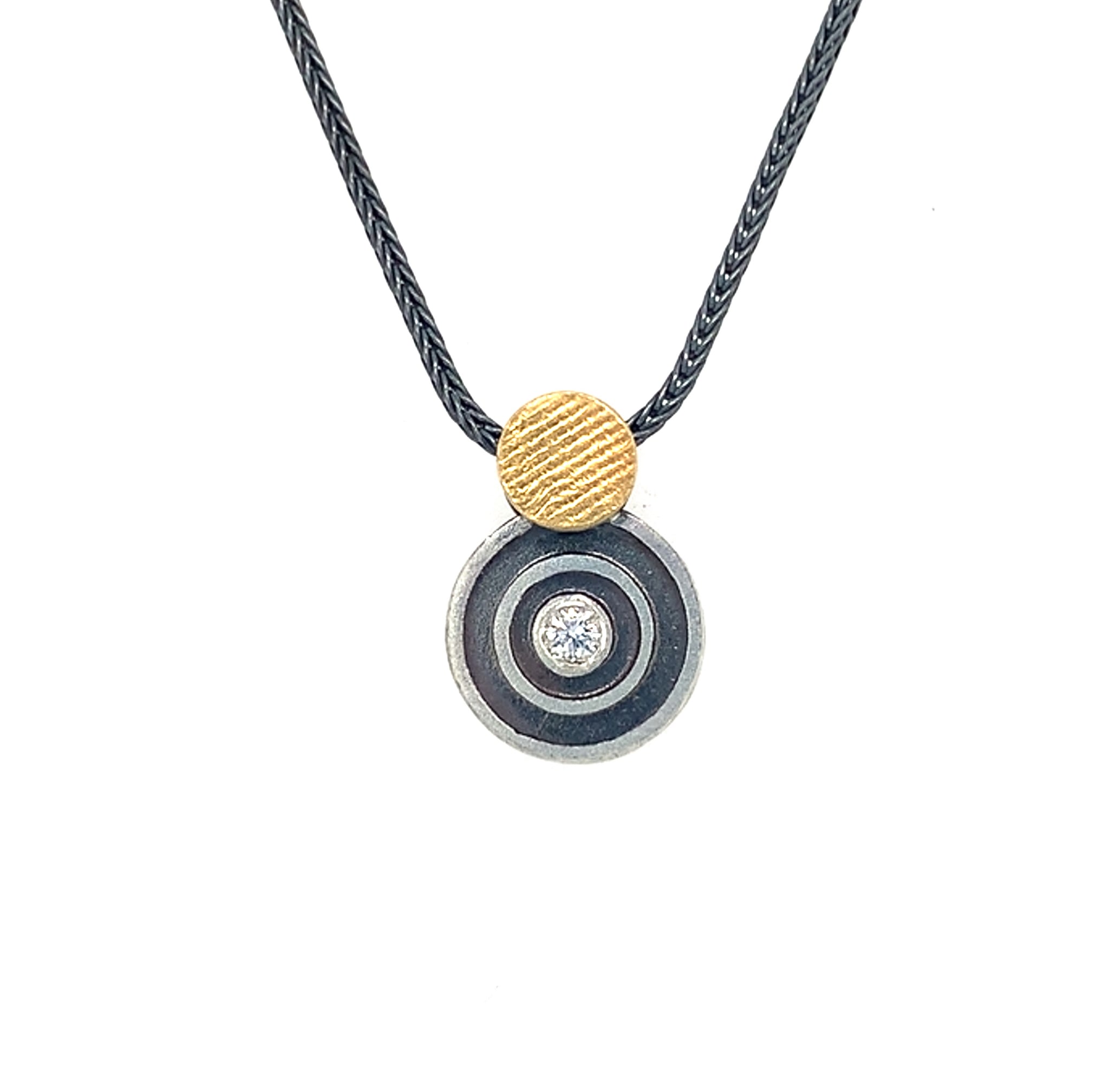Anhänger Silber Gold 900 Brillant 0.03 ct - C84