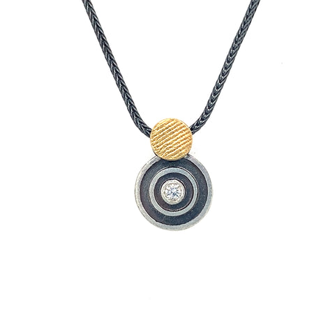 Anhänger Silber Gold 900 Brillant 0.03 ct - C84