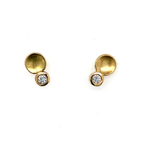 Ohrstecker  Gold 750  Ø 6mm Brillanten à 0.03 ct - O48