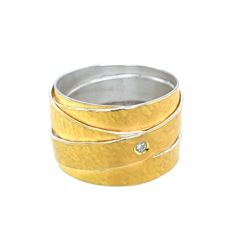 Ring Silber Feingold Brillant 0.05ct - R133