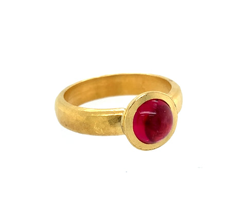 Ring Gold 900 Turmalin cabochon 1.26 ct - R174