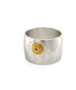 Ring Silber 925 Feingold Brillant 0.06 ct - R186