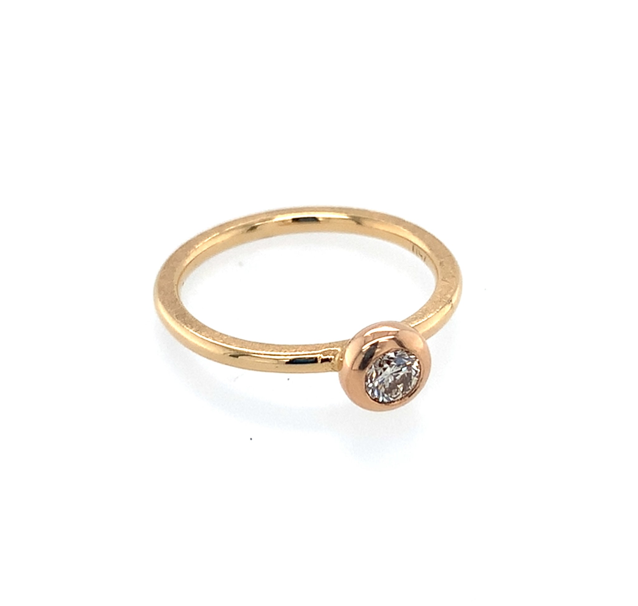 Ring Roségold 750 Brillant champagner 0.23ct - R193