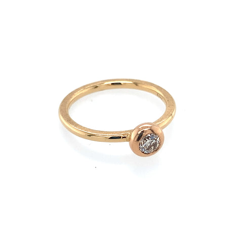 Ring Roségold 750 Brillant champagner 0.23ct - R193