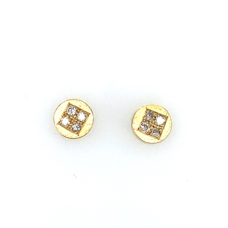 Ohrstecker  Gold 750  Ø 6 mm Brillanten à 0.03 ct - O10