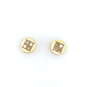 Ohrstecker  Gold 750  Ø 6 mm Brillanten à 0.03 ct - O10