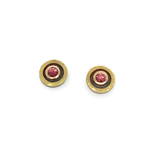 Ohrstecker Silber Gold 750 Turmalin 3mm facettiert - O16
