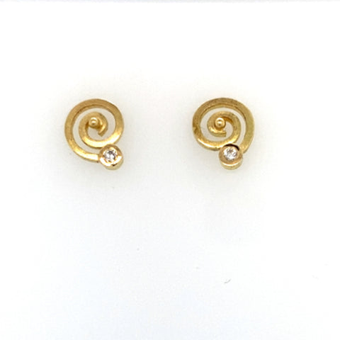 Ohrstecker  Gold 750  Ø 8 mm Brillanten à 0.02 ct - O22