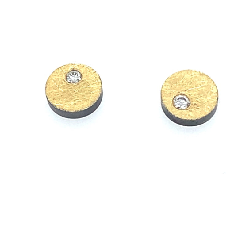 Ohrstecker Gold 900 Silber Ø 6 mm Brillant zus. 0.028 ct - O2