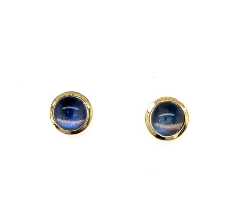 Ohrstecker Silber Gold 750  Ø 6mm Mondstein - O51