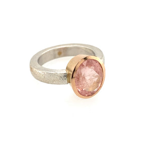 Ring Silber Roségold 750 Morganit facettiert 4.9 ct - R112