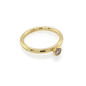 Ring Gold 750 Brillant brown 0.18 ct - R164