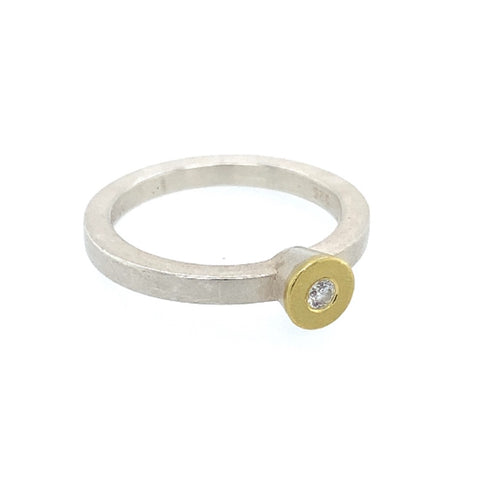 Ring Gold 999 Silber Brillant 0.05 ct - R16