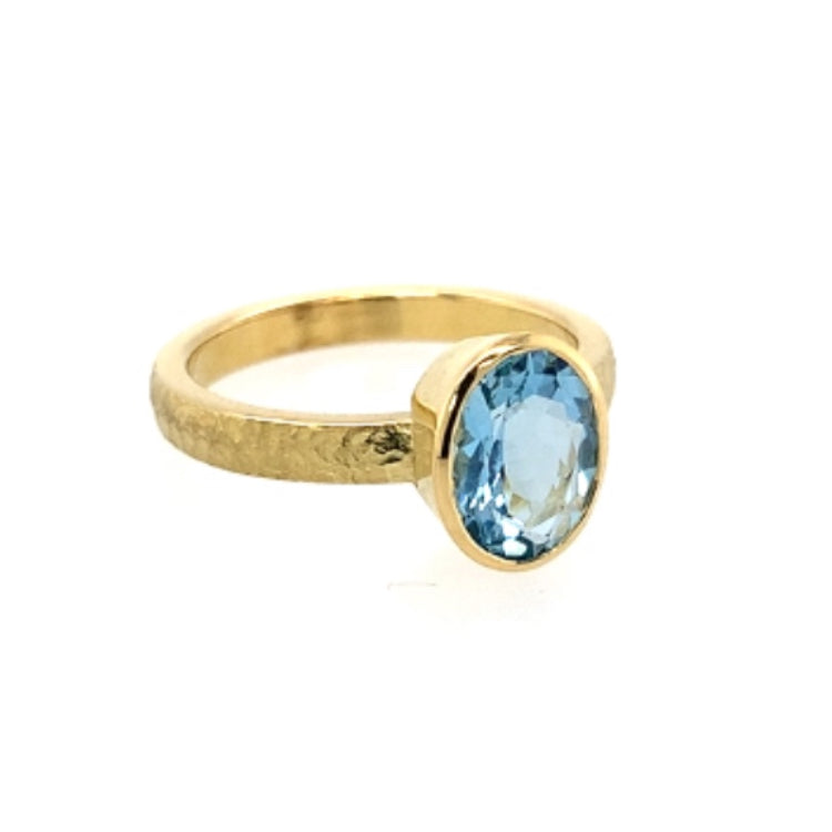 Ring Gold 750 Aquamarin facettiert 1.53 ct - R17