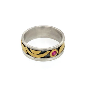 Ring Silber 925 Feingold Rubin facettiert - R31