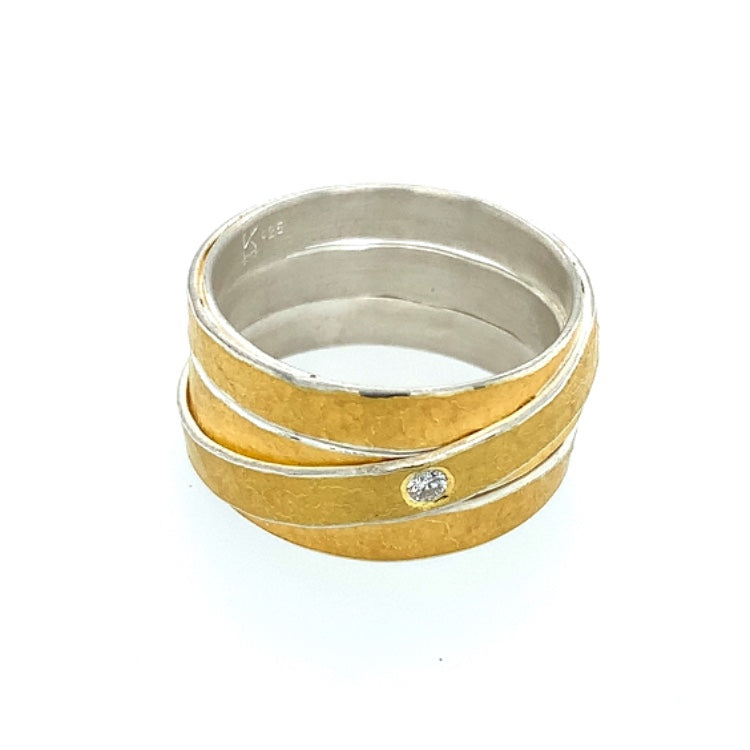 Ring Gold 999 Silber Brillant 0.03 ct - R7