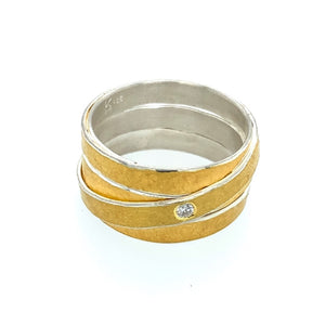 Ring Gold 999 Silber Brillant 0.03 ct - R7