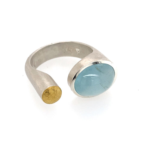 Ring  Silber Feingold Aquamarin - R94