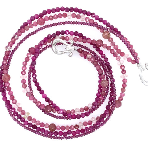 Collier Turmalin Morganit Rubin Granat Silber - S12