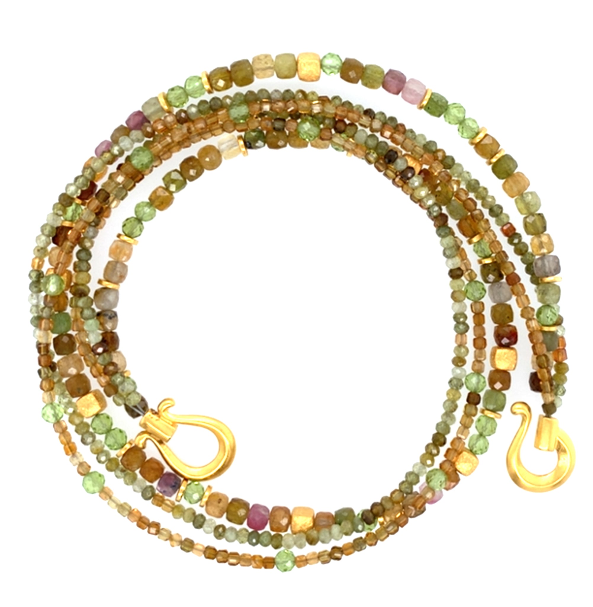 Collier Turmalin Peridot Silber vergoldet 999 - S67