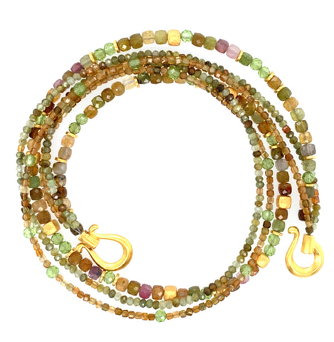 Collier Turmalin Peridot Silber vergoldet 999 - S67