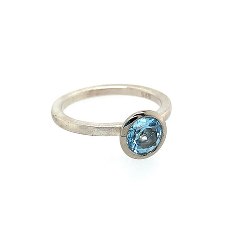 Ring Silber Weißgold 750 Topas facettiert - R101