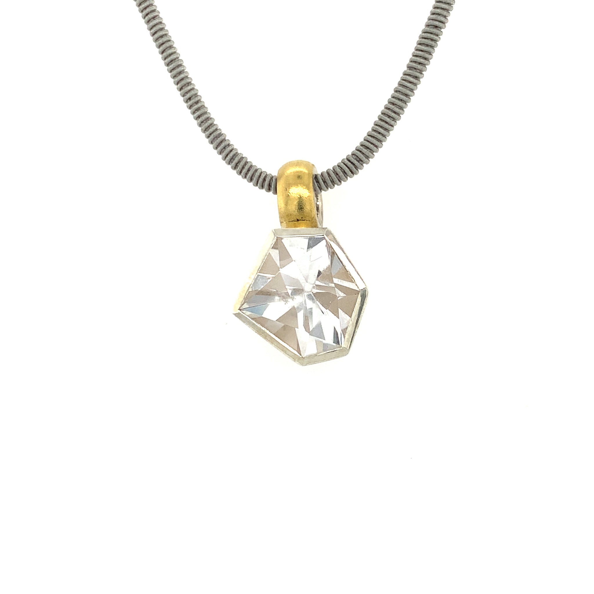 Anhänger Silber Gold 900 Alpinquarz - C21