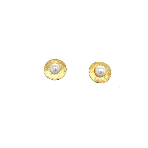 Ohrstecker Silber Gold 900 Perle Ø 7 mm- O76