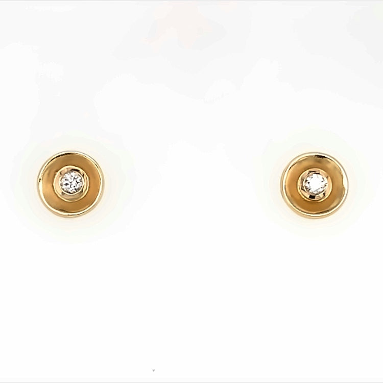Ohrstecker Gold 750 Ø 7mm Brillant zus. 0.04ct - O83