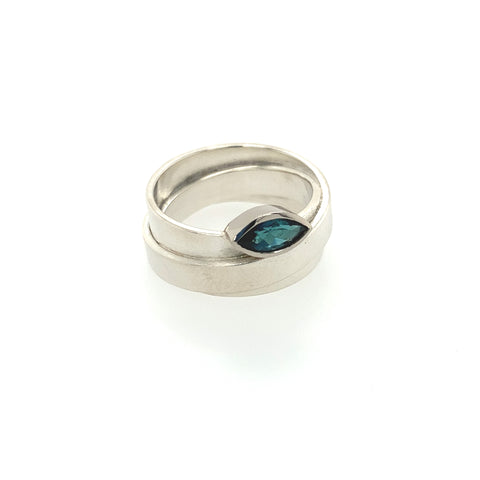 Ring Silber 925 Gold 750 Turmalin facettiert 0.5 ct - R47