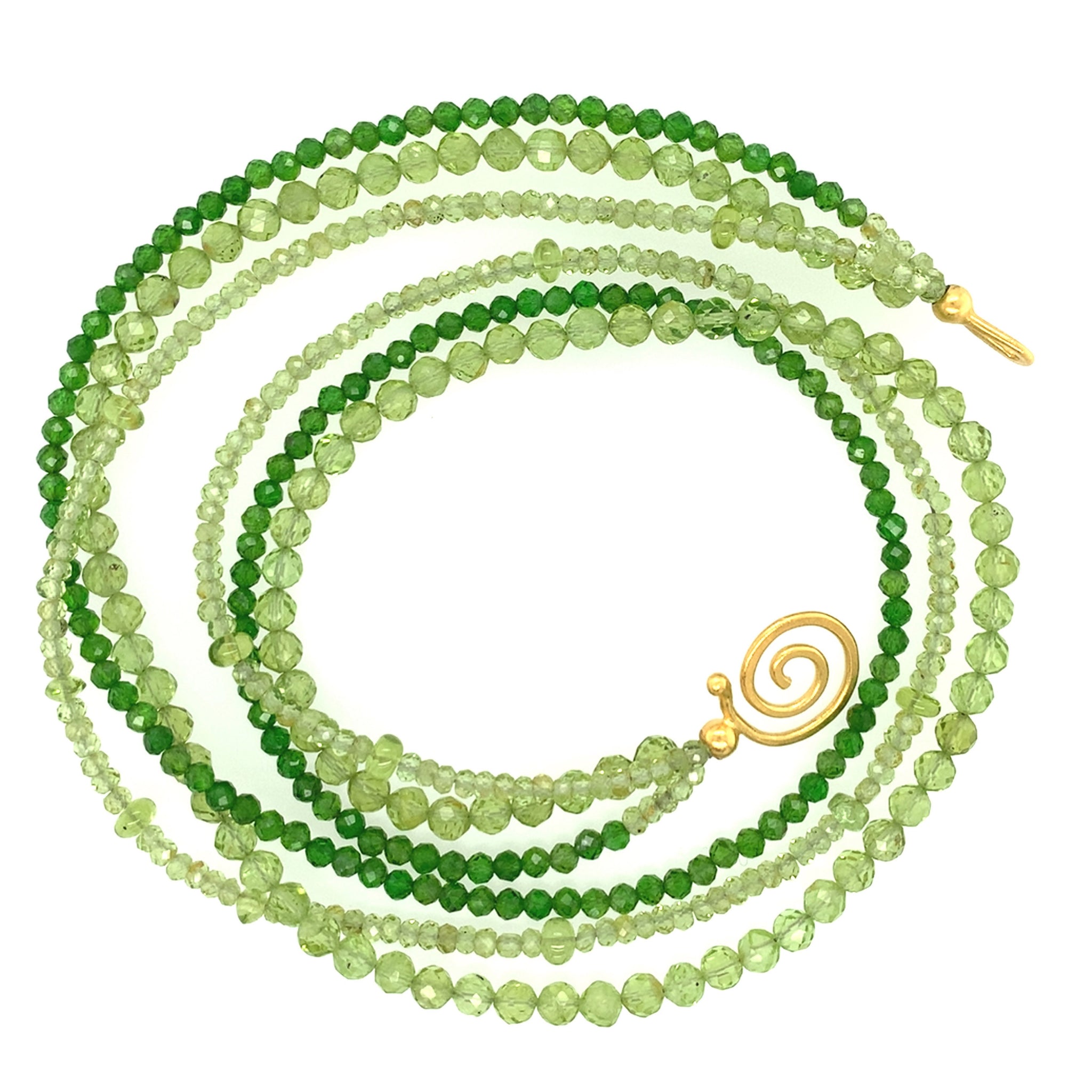 Collier Peridot Chromdiopsid vergoldet 999 - S24