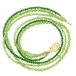 Collier Peridot Chromdiopsid vergoldet 999 - S24