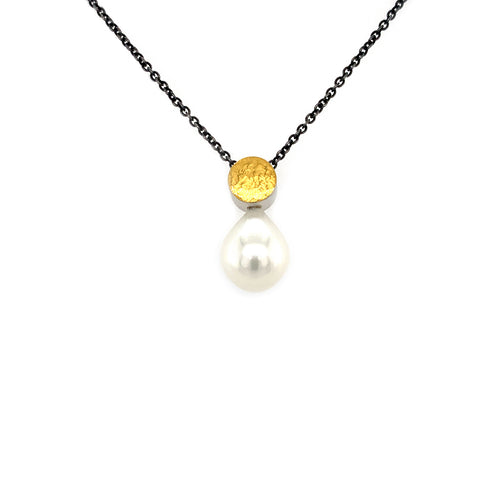 Anhänger Silber 925 Gold 999 Perle - C125