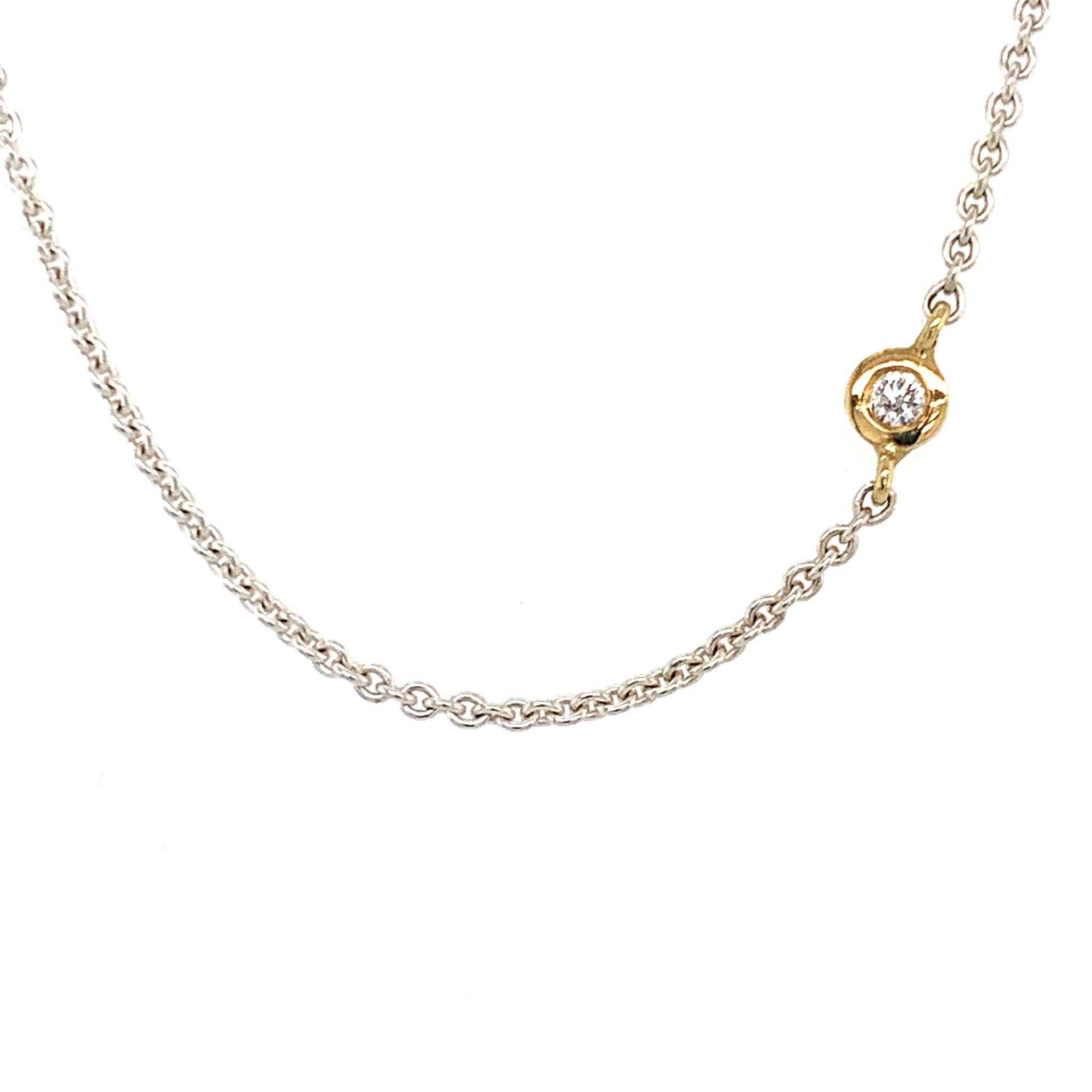 Collier Silber 925 Gold 750 Brillant 0.05 ct TW/SI  - C62