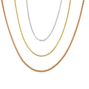 Collierkette in Gold, Roségold und Weißgold