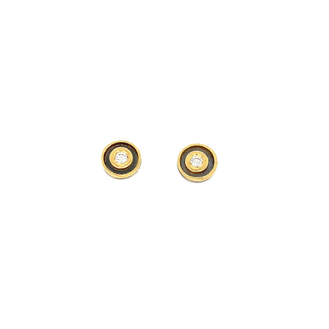 Ohrstecker Silber Gold 900 Brillanten zus.0.08 ct. Ø 7mm - O109