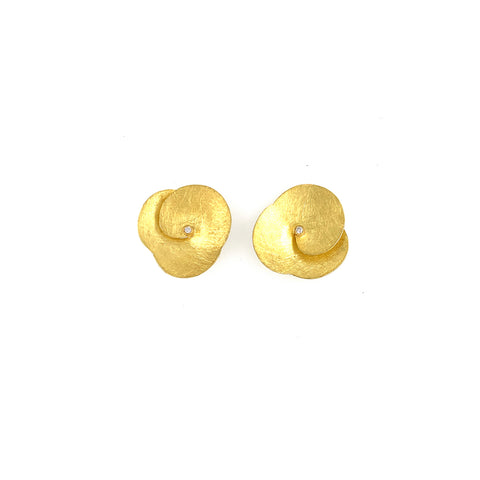 Ohrstecker Gold 750 Brillanten zusammen 0.04 ct Ø 22mm - (O181)