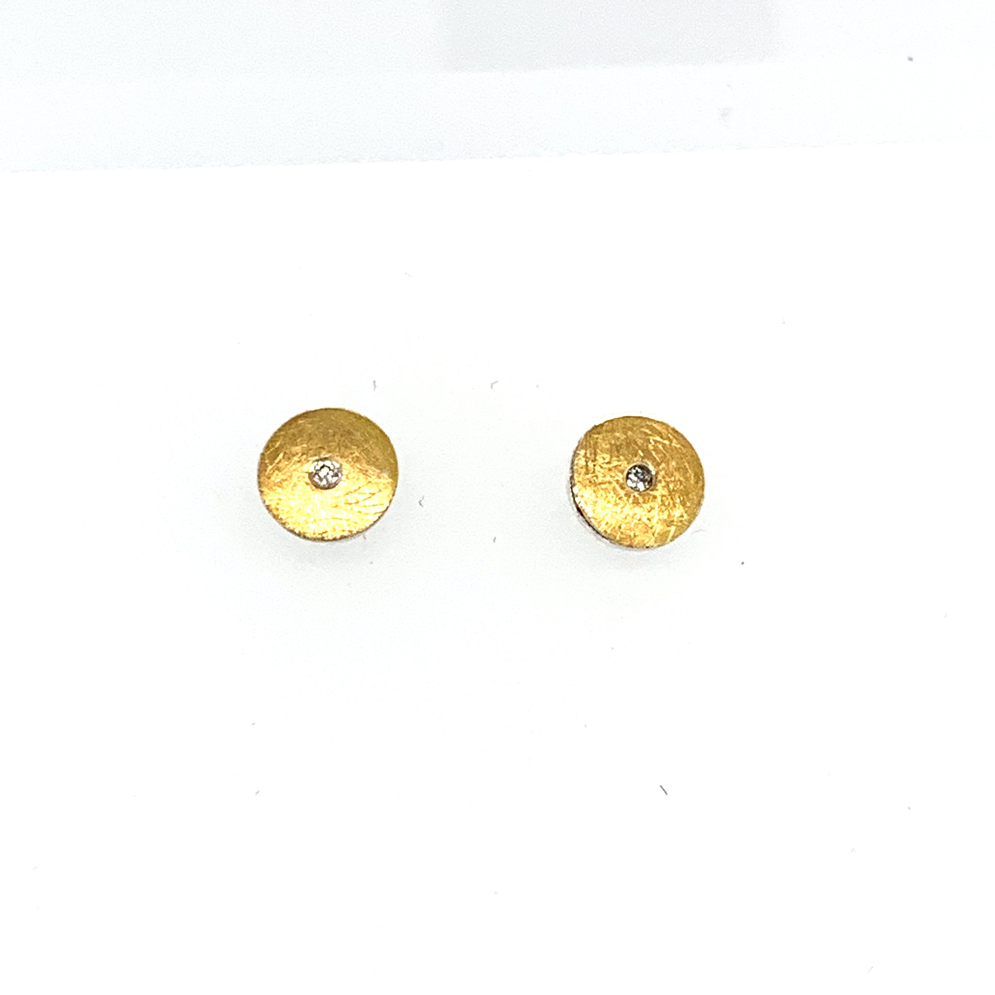 Ohrstecker Silber 925 Gold 900 Ø 6mm Brillant 1.6mm - O203