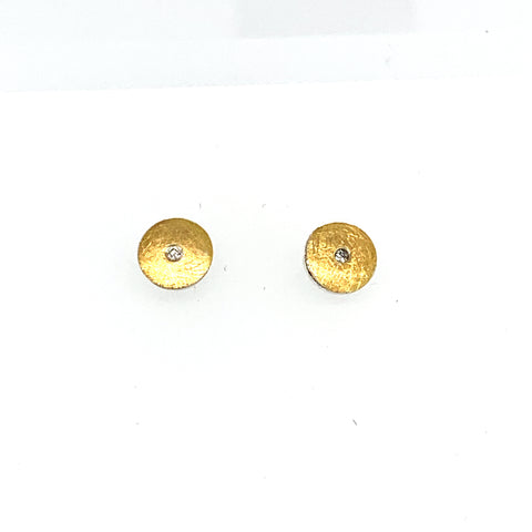 Ohrstecker Silber 925 Gold 900 Ø 6mm Brillant 1.6mm - O203