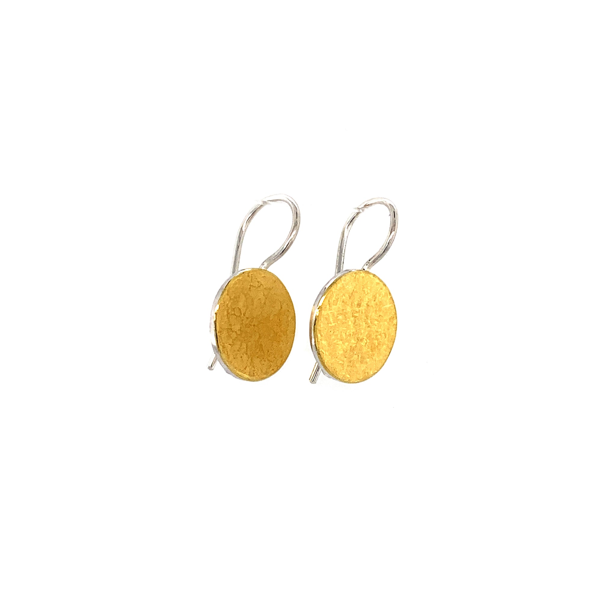 Ohrhänger Silber 925 Gold 999 Ø 13mm - O214