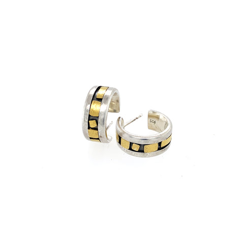 Ohrstecker Silber 925  Gold 900 Ø 17mm - O221
