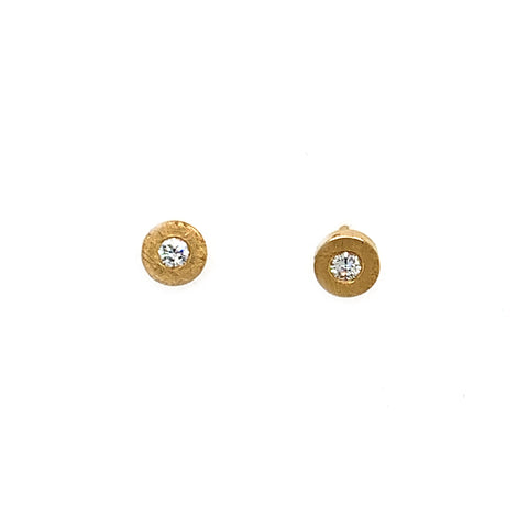 Ohrstecker Gold 750 Ø 6mm Brillanten zusammen 0.16 TW/SI - O24