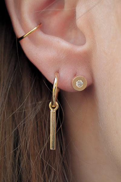 Ohrstecker Gold 750 Ø 6mm Brillanten zusammen 0.16 TW/SI - O24